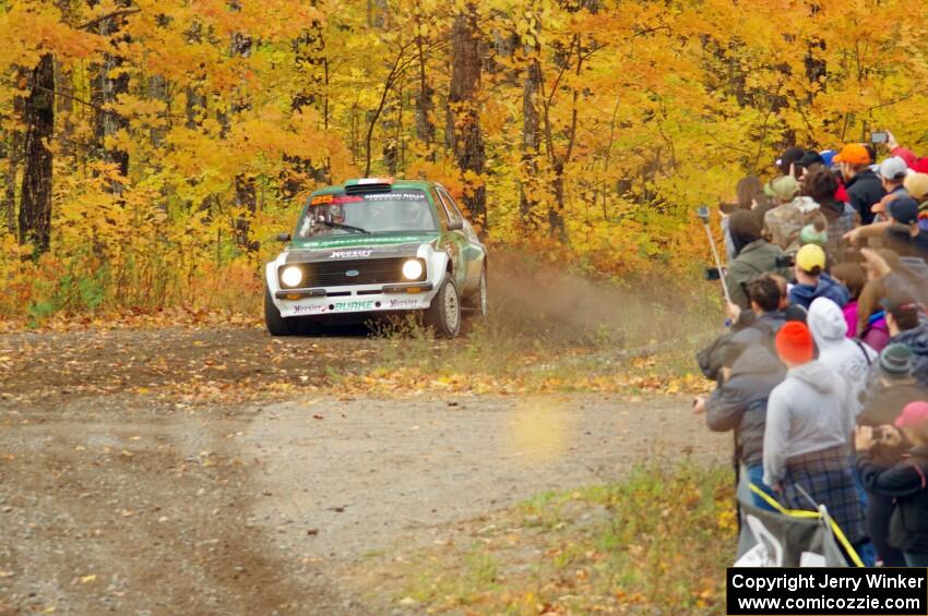 Seamus Burke / Martin Brady Ford Escort Mk. II comes through the spectator point on SS9, Arvon-Silver I.