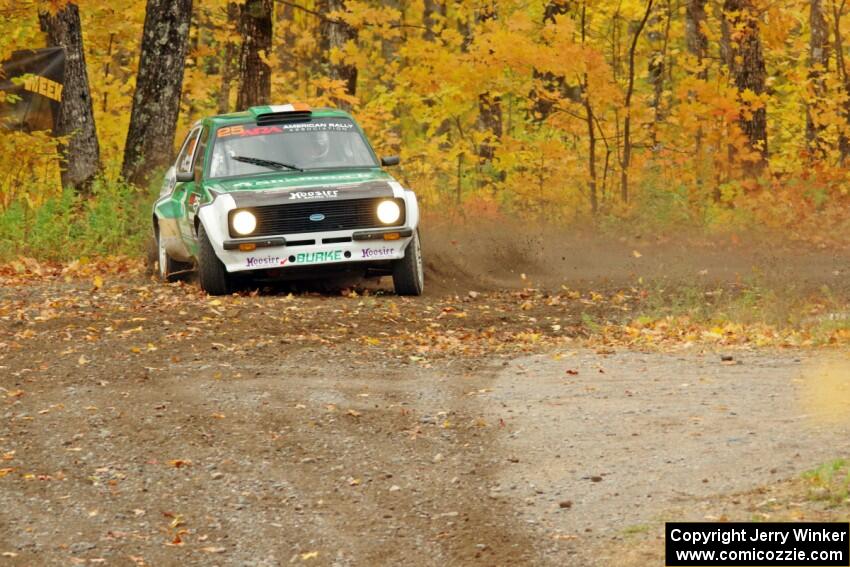 Seamus Burke / Martin Brady Ford Escort Mk. II comes through the spectator point on SS9, Arvon-Silver I.