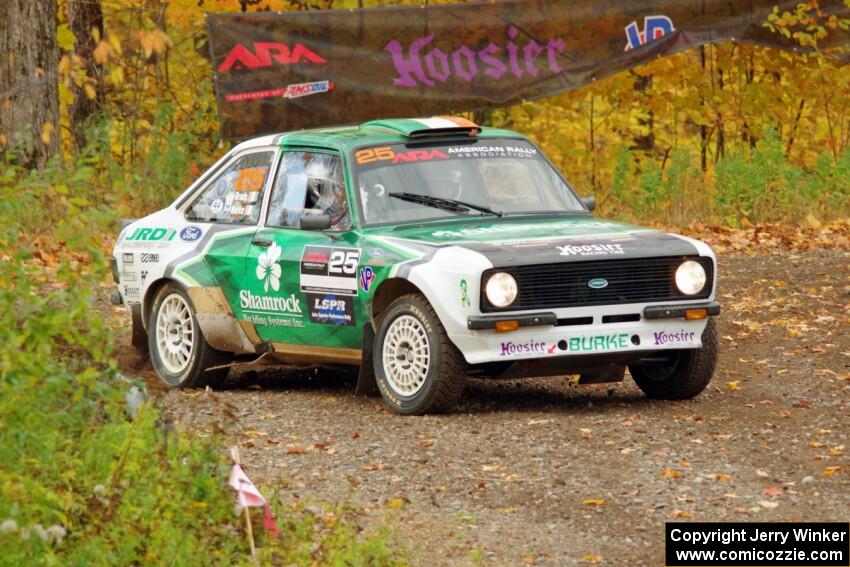 Seamus Burke / Martin Brady Ford Escort Mk. II comes through the spectator point on SS9, Arvon-Silver I.