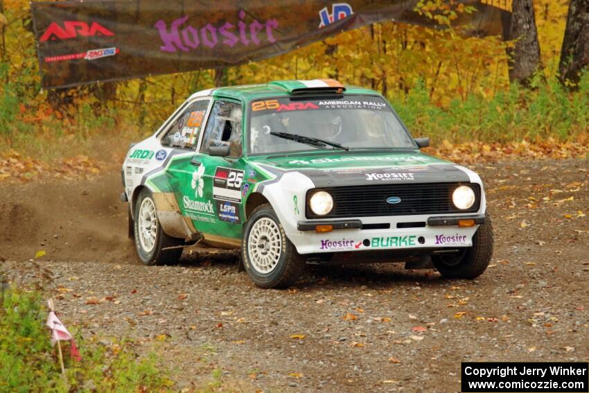 Seamus Burke / Martin Brady Ford Escort Mk. II comes through the spectator point on SS9, Arvon-Silver I.