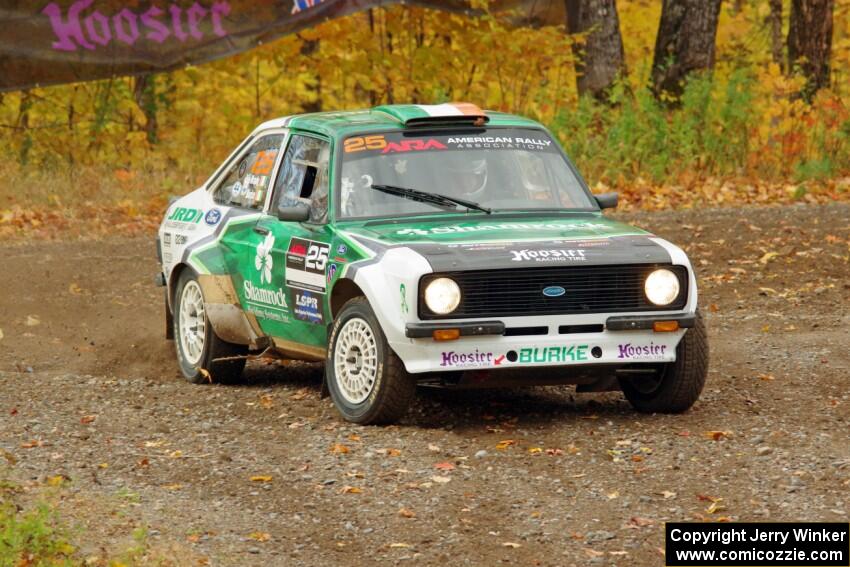 Seamus Burke / Martin Brady Ford Escort Mk. II comes through the spectator point on SS9, Arvon-Silver I.