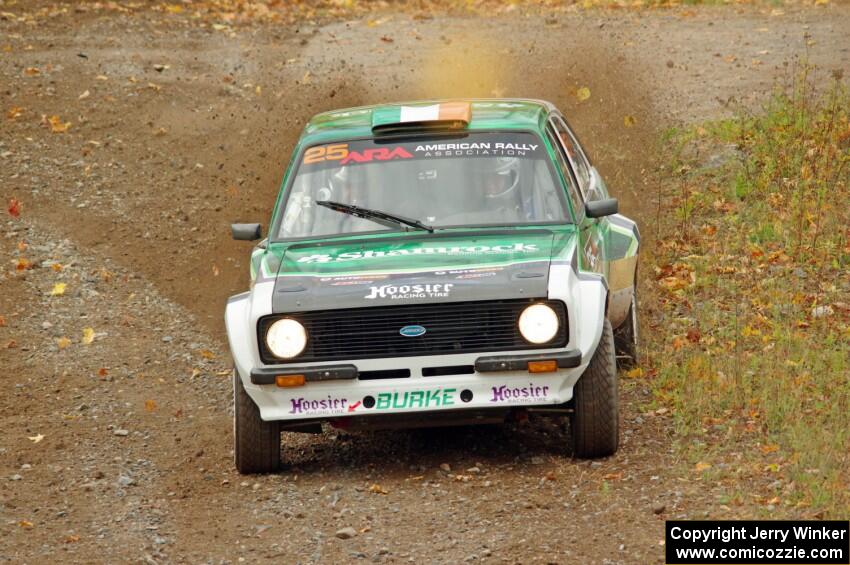 Seamus Burke / Martin Brady Ford Escort Mk. II comes through the spectator point on SS9, Arvon-Silver I.