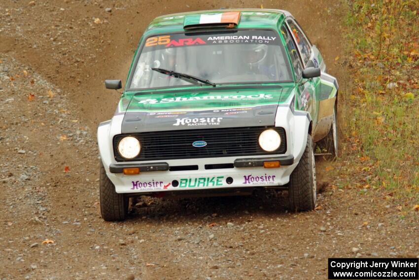 Seamus Burke / Martin Brady Ford Escort Mk. II comes through the spectator point on SS9, Arvon-Silver I.