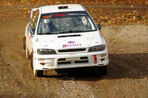 Blake Lind / Tricia Lind Subaru Impreza comes through the spectator point on SS9, Arvon-Silver I.