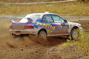 Blake Lind / Tricia Lind Subaru Impreza comes through the spectator point on SS9, Arvon-Silver I.