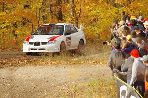 Mike Engle / Brian Arpke Subaru WRX STi comes through the spectator point on SS9, Arvon-Silver I.