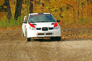 Mike Engle / Brian Arpke Subaru WRX STi comes through the spectator point on SS9, Arvon-Silver I.