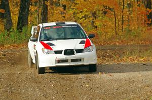 Mike Engle / Brian Arpke Subaru WRX STi comes through the spectator point on SS9, Arvon-Silver I.