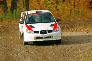 Mike Engle / Brian Arpke Subaru WRX STi comes through the spectator point on SS9, Arvon-Silver I.