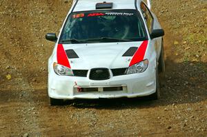 Mike Engle / Brian Arpke Subaru WRX STi comes through the spectator point on SS9, Arvon-Silver I.