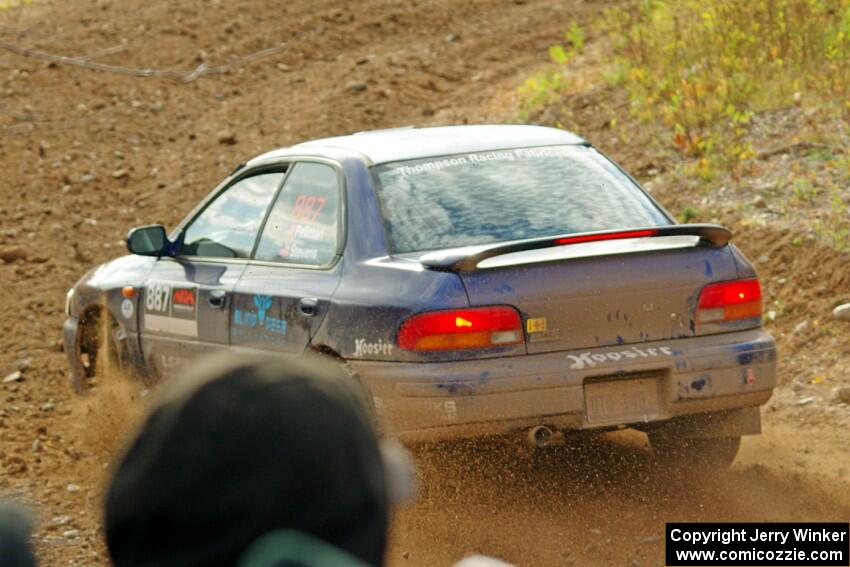 Jimmy Pelizzari / Kate Stevens Subaru Impreza comes through the spectator point on SS9, Arvon-Silver I.