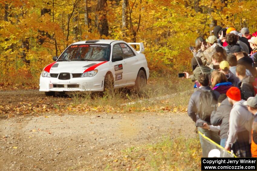 Mike Engle / Brian Arpke Subaru WRX STi comes through the spectator point on SS9, Arvon-Silver I.