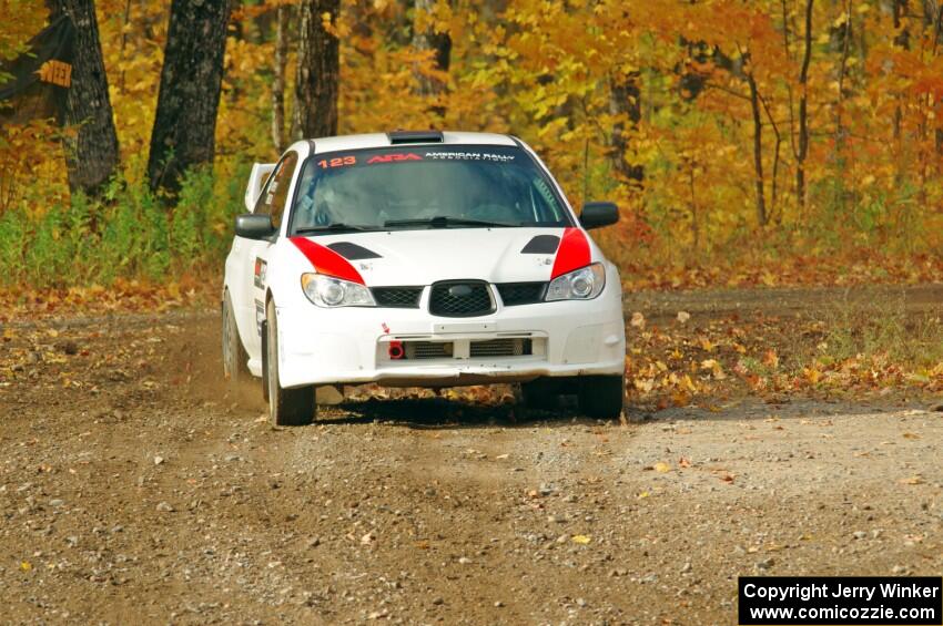 Mike Engle / Brian Arpke Subaru WRX STi comes through the spectator point on SS9, Arvon-Silver I.