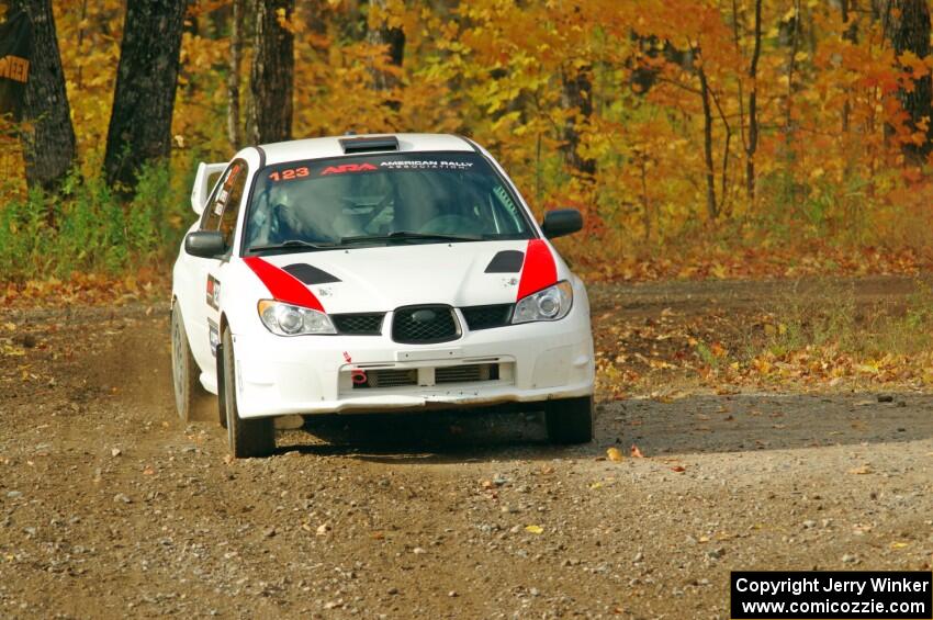 Mike Engle / Brian Arpke Subaru WRX STi comes through the spectator point on SS9, Arvon-Silver I.