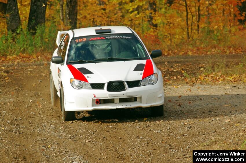 Mike Engle / Brian Arpke Subaru WRX STi comes through the spectator point on SS9, Arvon-Silver I.