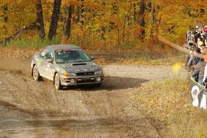 Jordan Locher / Tom Addison Subaru Impreza 2.5RS comes through the spectator point on SS9, Arvon-Silver I.