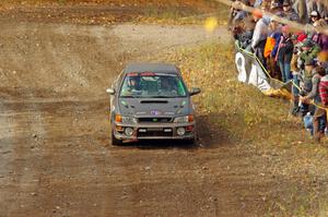 Jordan Locher / Tom Addison Subaru Impreza 2.5RS comes through the spectator point on SS9, Arvon-Silver I.