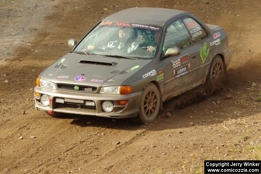 Jordan Locher / Tom Addison Subaru Impreza 2.5RS comes through the spectator point on SS9, Arvon-Silver I.