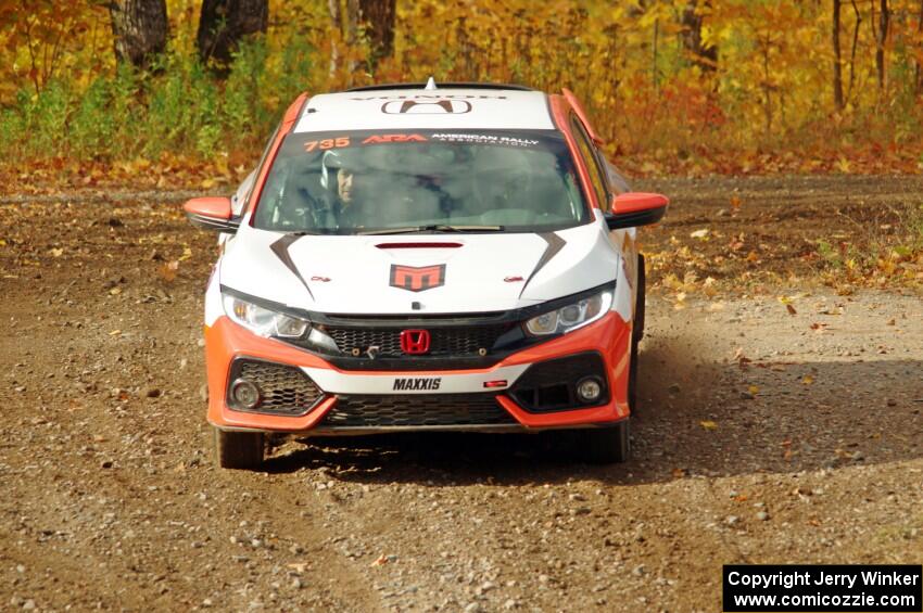 Jordan Guitar / Steven Olona Honda Civic Hatchback Sport comes through the spectator point on SS9, Arvon-Silver I.