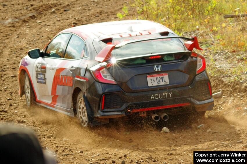 Jordan Guitar / Steven Olona Honda Civic Hatchback Sport comes through the spectator point on SS9, Arvon-Silver I.