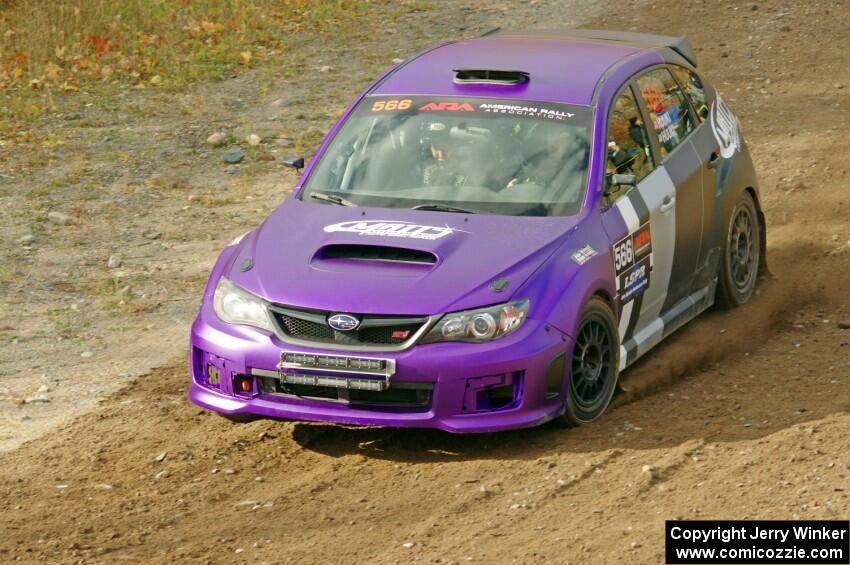 Matt Huuki / Addy Huuki Subaru WRX STi comes through the spectator point on SS9, Arvon-Silver I.