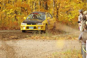 Steve Gingras / Katie Gingras Subaru Impreza comes through the spectator point on SS9, Arvon-Silver I.