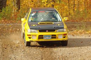 Steve Gingras / Katie Gingras Subaru Impreza comes through the spectator point on SS9, Arvon-Silver I.