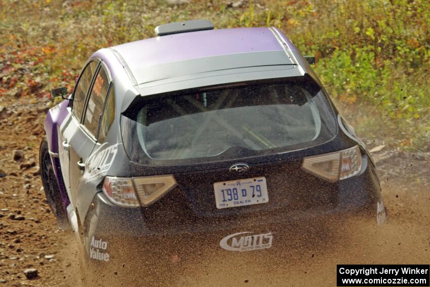 Matt Huuki / Addy Huuki Subaru WRX STi comes through the spectator point on SS9, Arvon-Silver I.