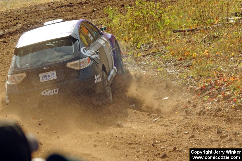 Matt Huuki / Addy Huuki Subaru WRX STi comes through the spectator point on SS9, Arvon-Silver I.