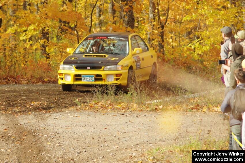 Steve Gingras / Katie Gingras Subaru Impreza comes through the spectator point on SS9, Arvon-Silver I.