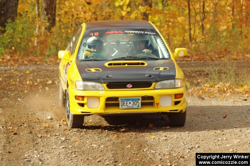 Steve Gingras / Katie Gingras Subaru Impreza comes through the spectator point on SS9, Arvon-Silver I.