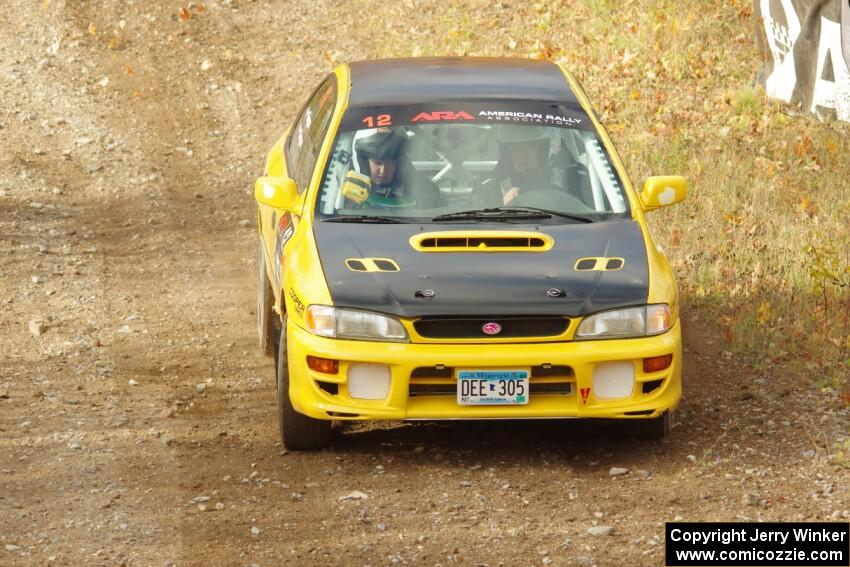 Steve Gingras / Katie Gingras Subaru Impreza comes through the spectator point on SS9, Arvon-Silver I.