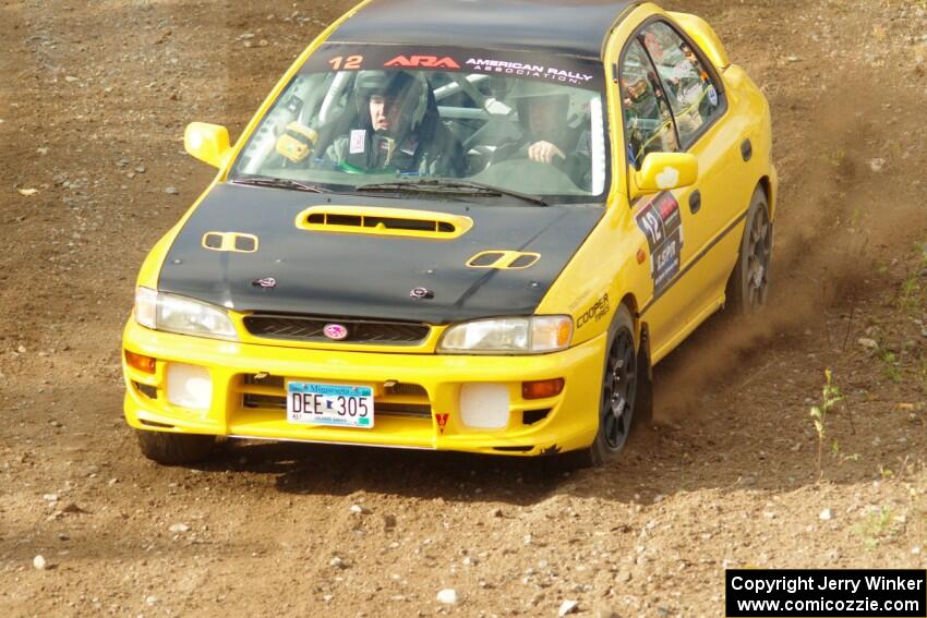 Steve Gingras / Katie Gingras Subaru Impreza comes through the spectator point on SS9, Arvon-Silver I.