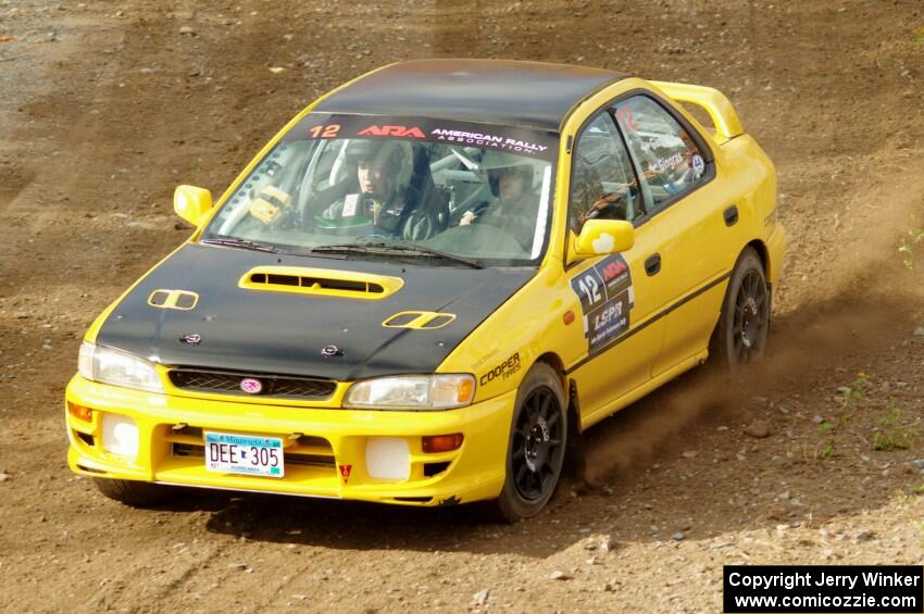 Steve Gingras / Katie Gingras Subaru Impreza comes through the spectator point on SS9, Arvon-Silver I.