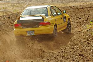 Steve Gingras / Katie Gingras Subaru Impreza comes through the spectator point on SS9, Arvon-Silver I.