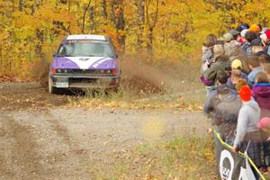 Michael Miller / Angelica Miller Mitsubishi Galant VR-4 comes through the spectator point on SS9, Arvon-Silver I.