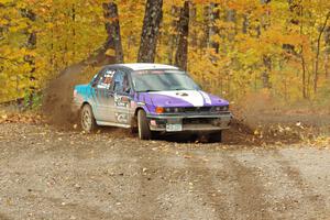 Michael Miller / Angelica Miller Mitsubishi Galant VR-4 comes through the spectator point on SS9, Arvon-Silver I.