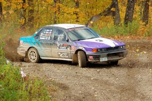 Michael Miller / Angelica Miller Mitsubishi Galant VR-4 comes through the spectator point on SS9, Arvon-Silver I.