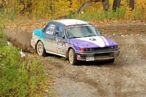 Michael Miller / Angelica Miller Mitsubishi Galant VR-4 comes through the spectator point on SS9, Arvon-Silver I.