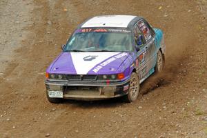 Michael Miller / Angelica Miller Mitsubishi Galant VR-4 comes through the spectator point on SS9, Arvon-Silver I.