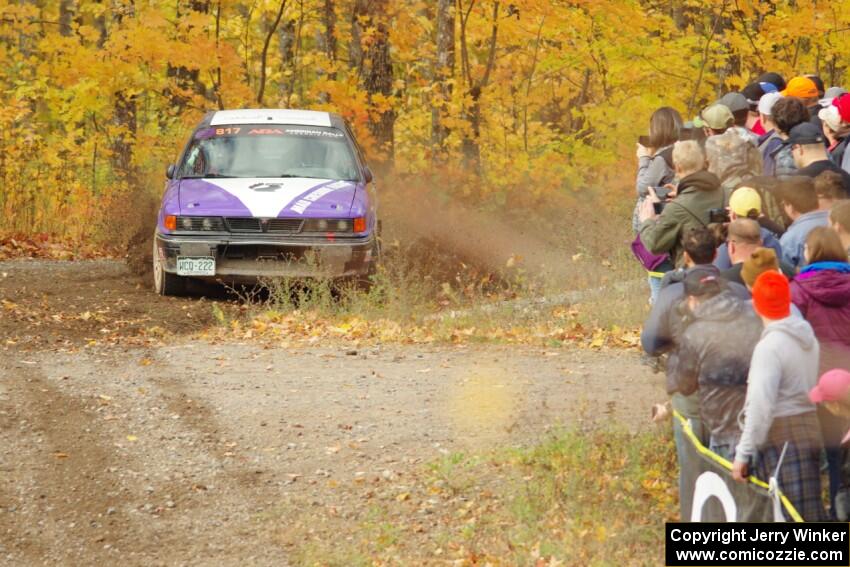 Michael Miller / Angelica Miller Mitsubishi Galant VR-4 comes through the spectator point on SS9, Arvon-Silver I.