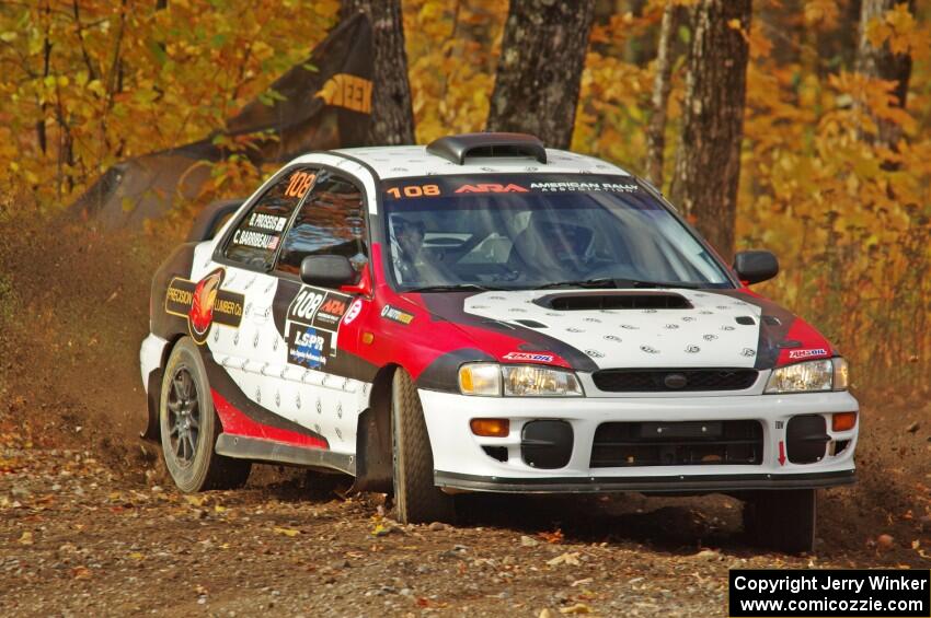 Chris Barribeau / Bryce Proseus Subaru Impreza comes through the spectator point on SS9, Arvon-Silver I.