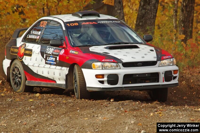 Chris Barribeau / Bryce Proseus Subaru Impreza comes through the spectator point on SS9, Arvon-Silver I.