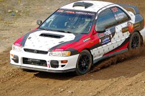 Chris Barribeau / Bryce Proseus Subaru Impreza comes through the spectator point on SS9, Arvon-Silver I.