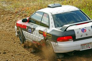 Chris Barribeau / Bryce Proseus Subaru Impreza comes through the spectator point on SS9, Arvon-Silver I.