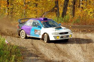 Tyler Matalas / Ian Hoge Subaru Impreza comes through the spectator point on SS9, Arvon-Silver I.