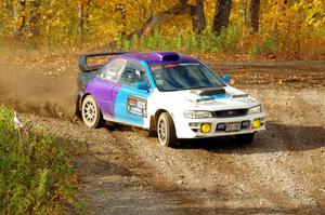 Tyler Matalas / Ian Hoge Subaru Impreza comes through the spectator point on SS9, Arvon-Silver I.