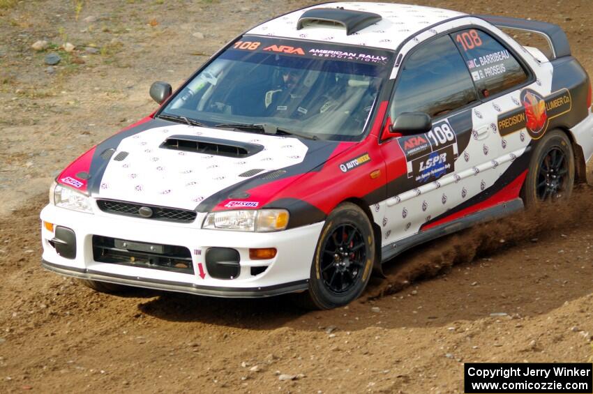 Chris Barribeau / Bryce Proseus Subaru Impreza comes through the spectator point on SS9, Arvon-Silver I.