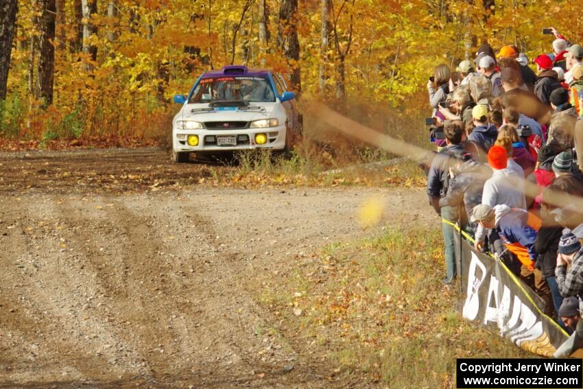 Tyler Matalas / Ian Hoge Subaru Impreza comes through the spectator point on SS9, Arvon-Silver I.