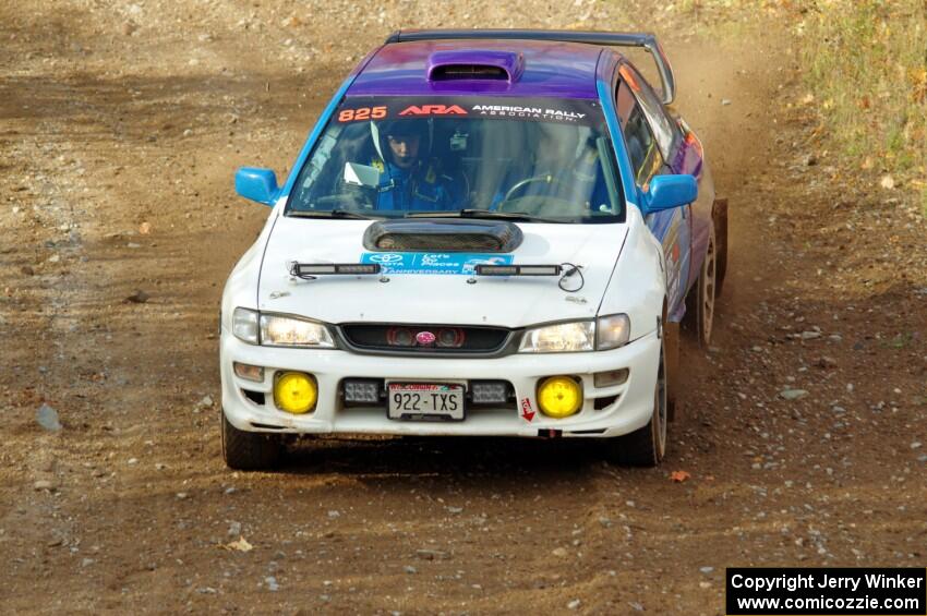 Tyler Matalas / Ian Hoge Subaru Impreza comes through the spectator point on SS9, Arvon-Silver I.